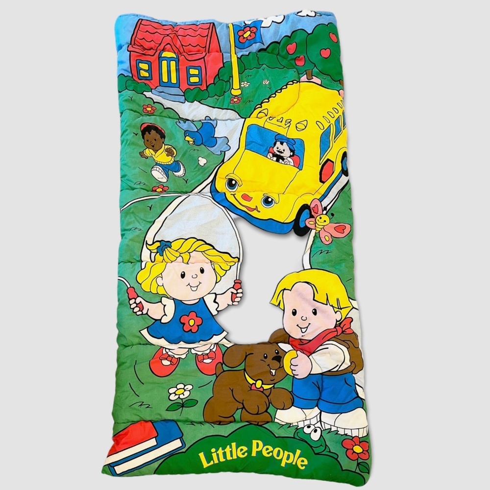 Vintage Fischer-Price Little People Sleeping Bag Reversible- Rare